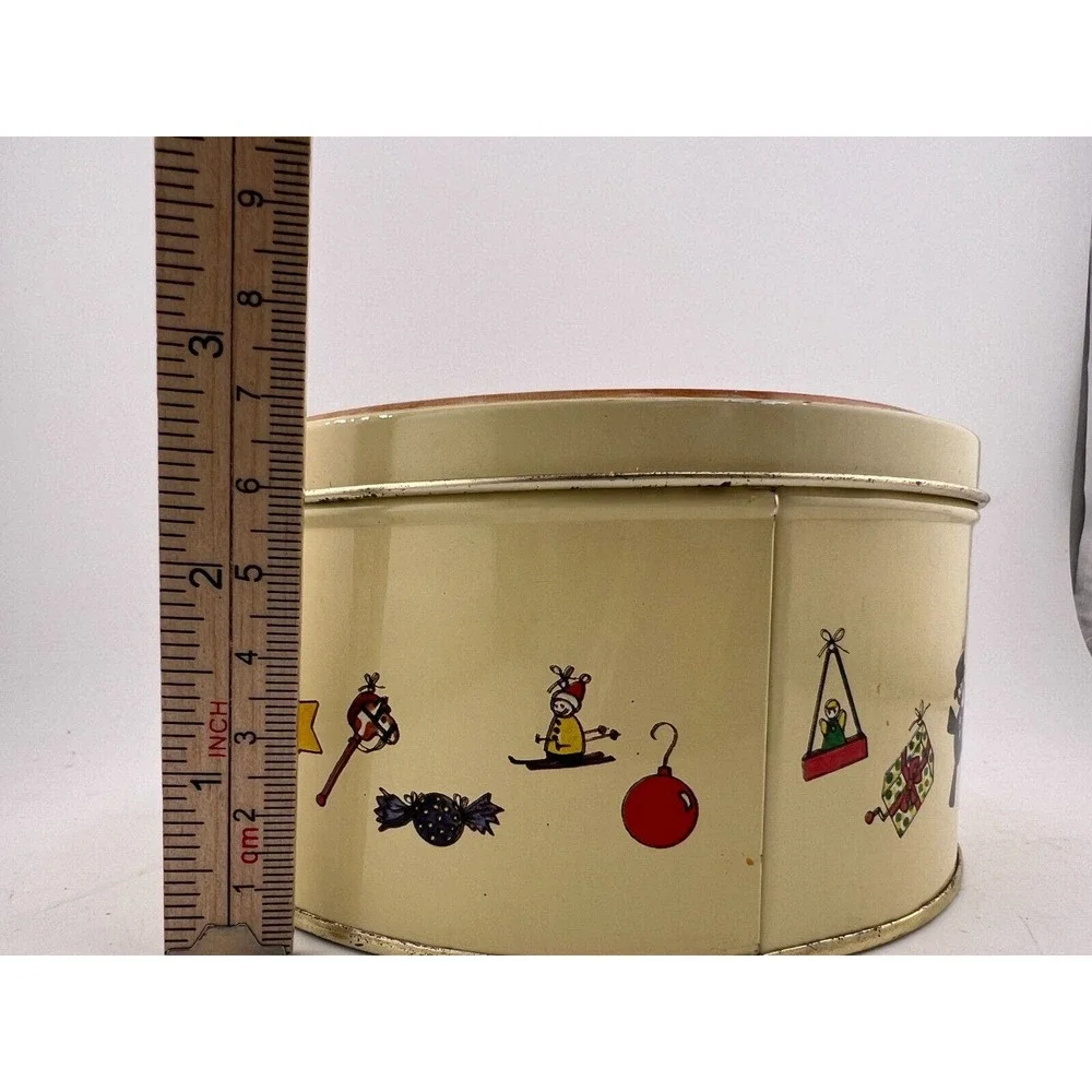 Vintage Christmas Holiday Tree with Children Canisters‎ Tin